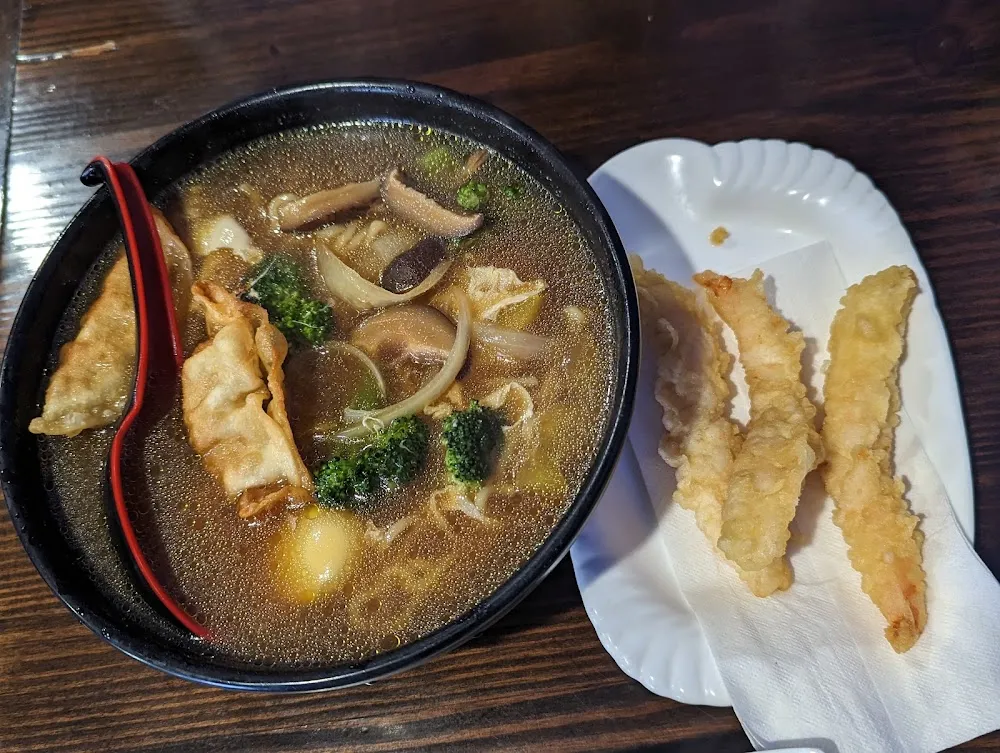 Miso Ramen with Tempura Shrimp